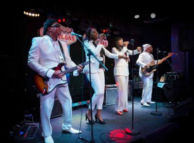 Chic tribute band performing live on stage